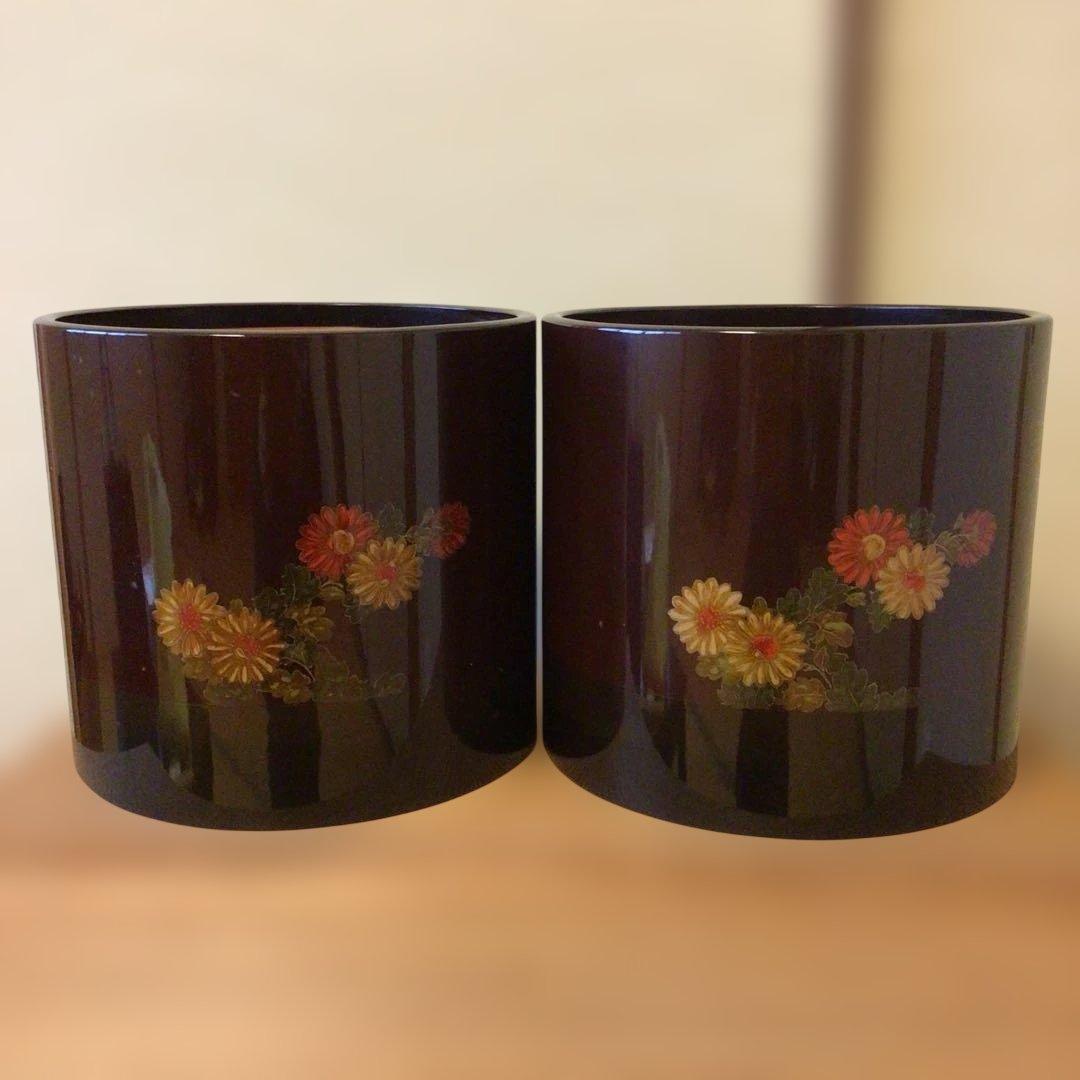 アンティーク　輪島塗り　手あぶり　2個セット　木箱付き　落とし付き