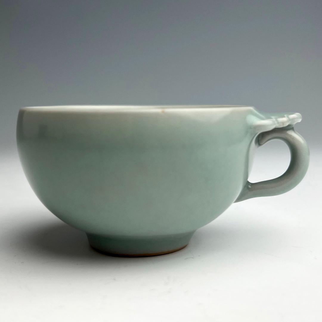 青磁如意紋板沿洗 唐物 中国古玩 中国美術 A923