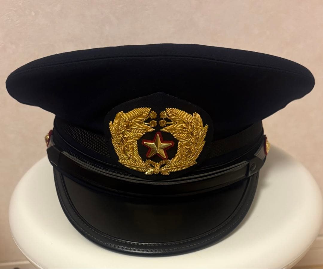 オリジナルカスタム制帽 金モール刺繍 五芒星 撮影・コスプレ用 官帽 59cm