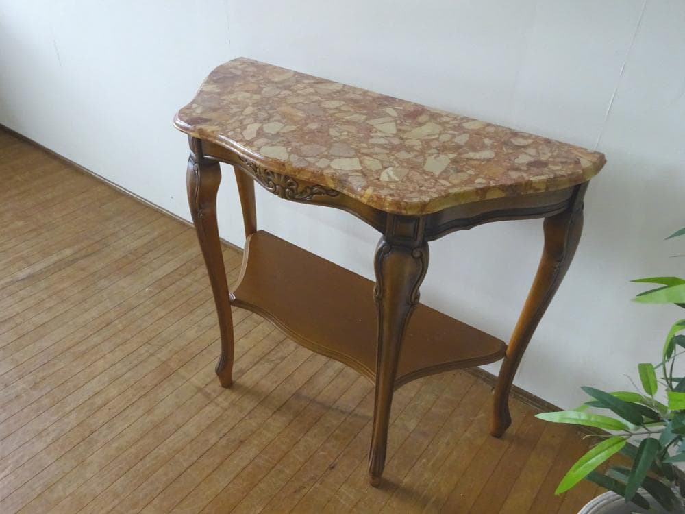 Tinajo　コンソールテーブル　花台　電話台　大理石天板　高級　美品　①