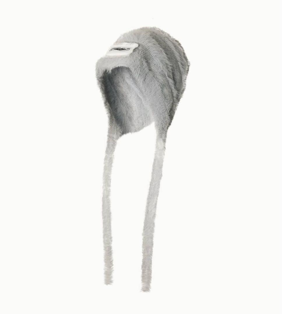 帽子 S fuzzy knit beanie (gray) THEREDTHREAD