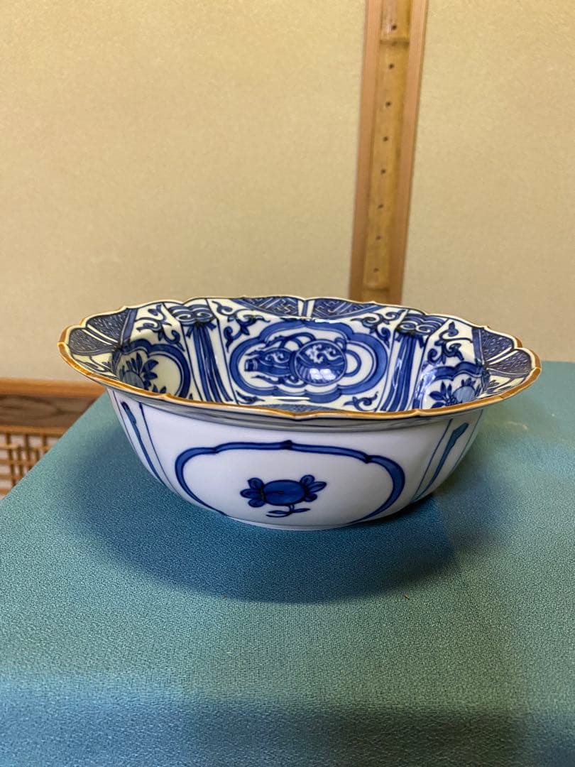 茶道具/染付兜鉢 一対 五山窯 林淡幽 造