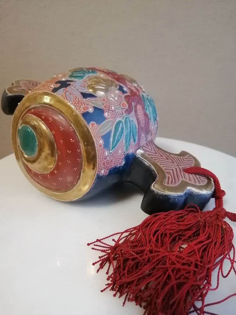 九谷 九谷焼 小槌 松竹梅 盛 七福神 開運 招福 縁起 置物