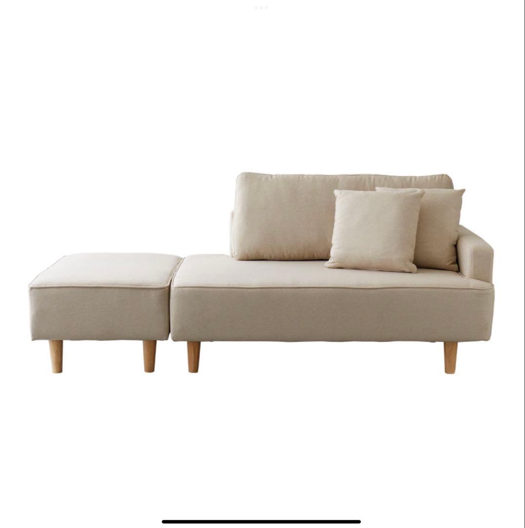 カウチソファ　ベージュ