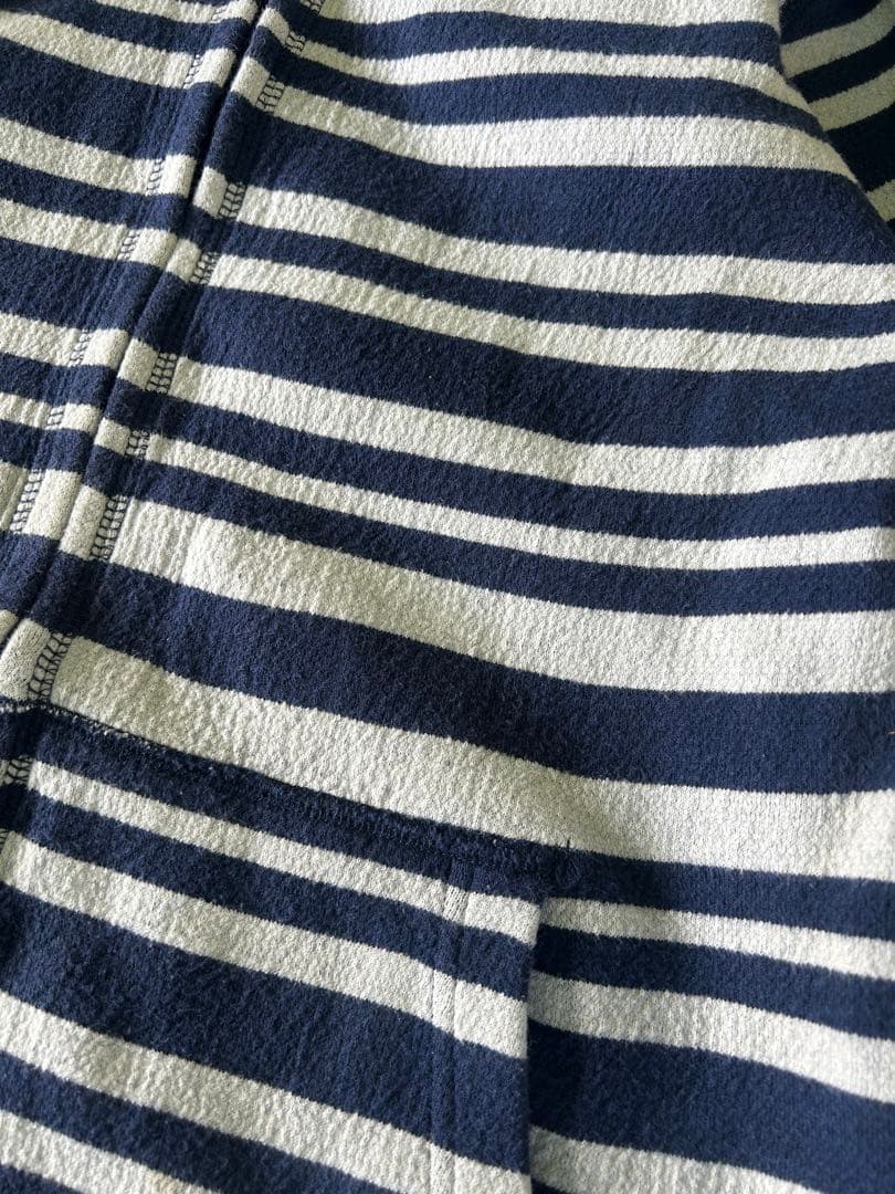 00s GOODENOUGH ジップパーカー　ボーダー　リバーシブル　ネイビー