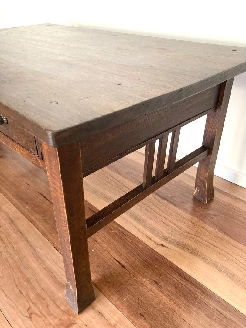 【メンテ済】アンティークの木製文机　ローテーブル　昭和レトロ　テレビ台