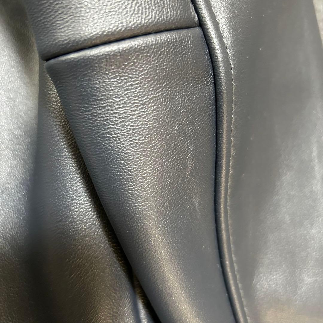 ユニオンステーション　シングルライダースジャケット　ラムレザー　L ネイビー