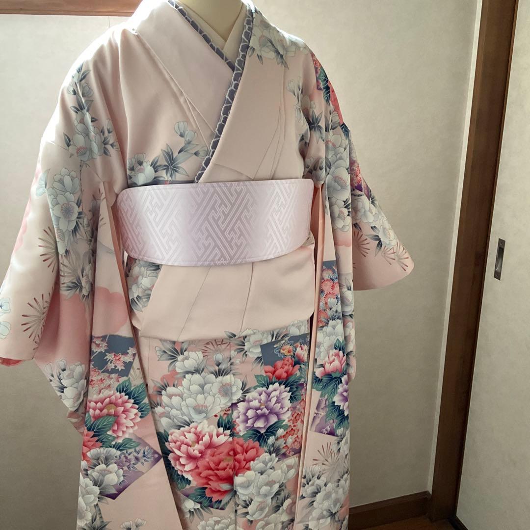 【未使用】振袖　ベビーピンク　百花繚乱