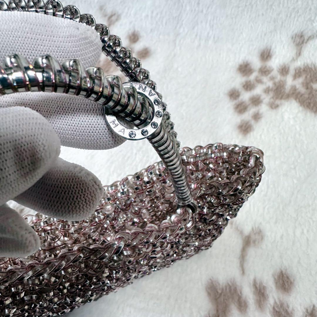 アンテプリマ パーティー バッグ ピンクシルバー ワイヤー ミニ スクエア