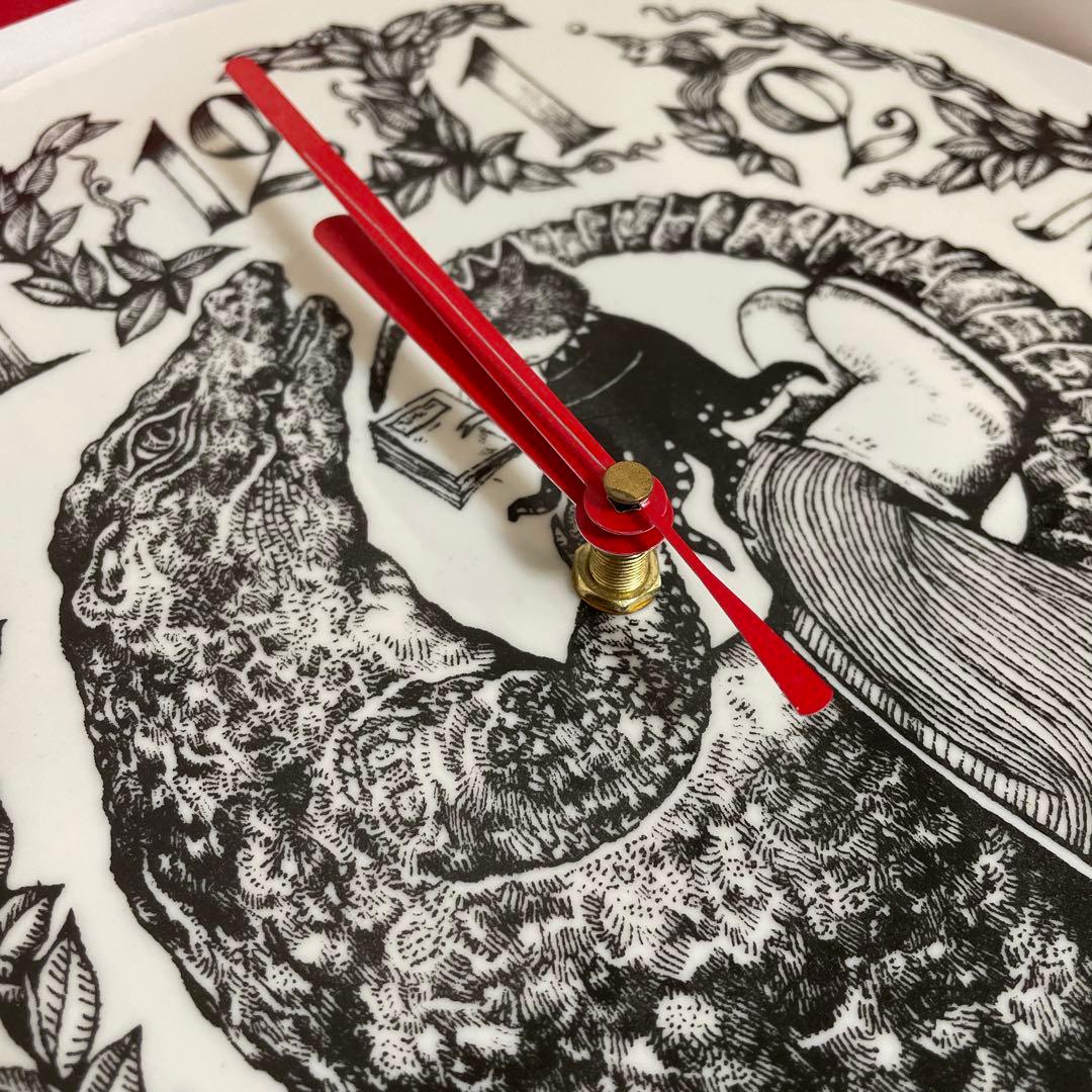 ボリス雑貨店　ヒグチユウコ　掛け時計(電波式)　ワニとギュスターヴくん