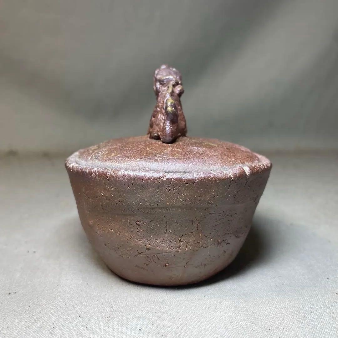 備前焼　備前手造り龍宝瓶　獅子宝瓶 在銘 ２点セット 煎茶器 急須 煎