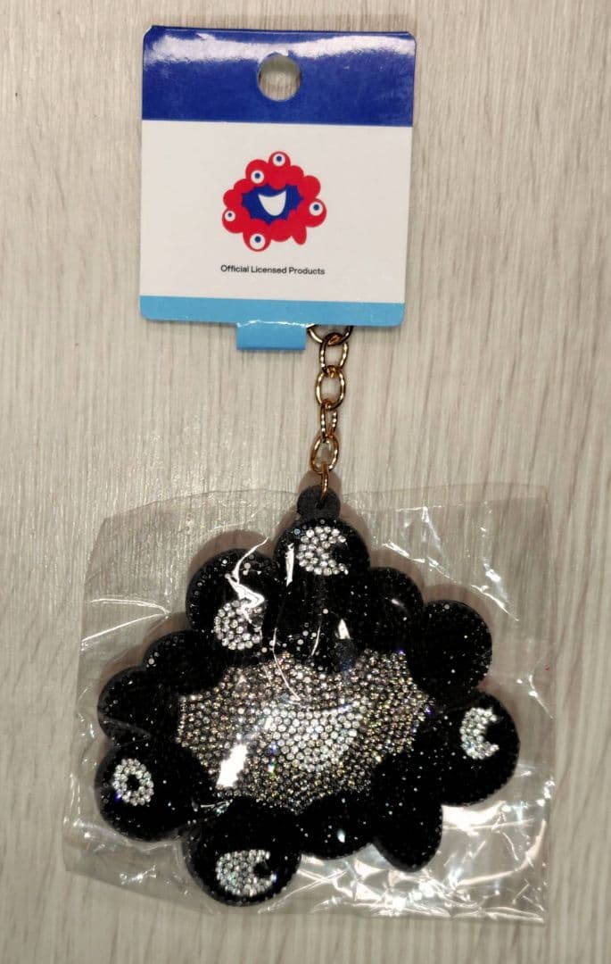 大阪 万博　黒 ミャクミャク　ラインストーン マスコット　キーホルダー　キラキラ