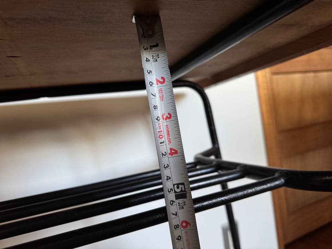 木製ヴィンテージ アイアン脚テーブル