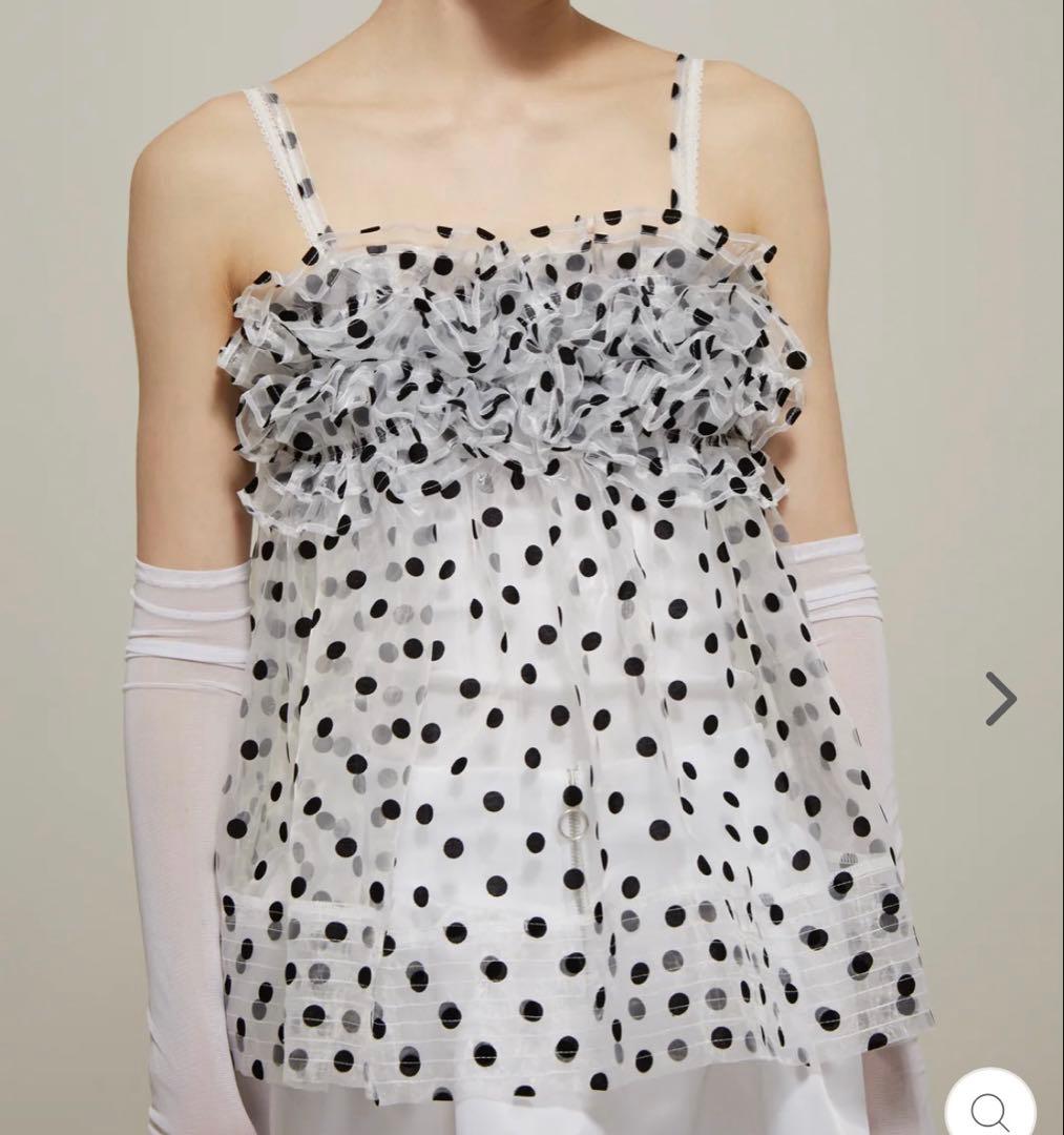 トップス POPPY WAVE GATHERED PEPLUM BUSTIER (DOT)