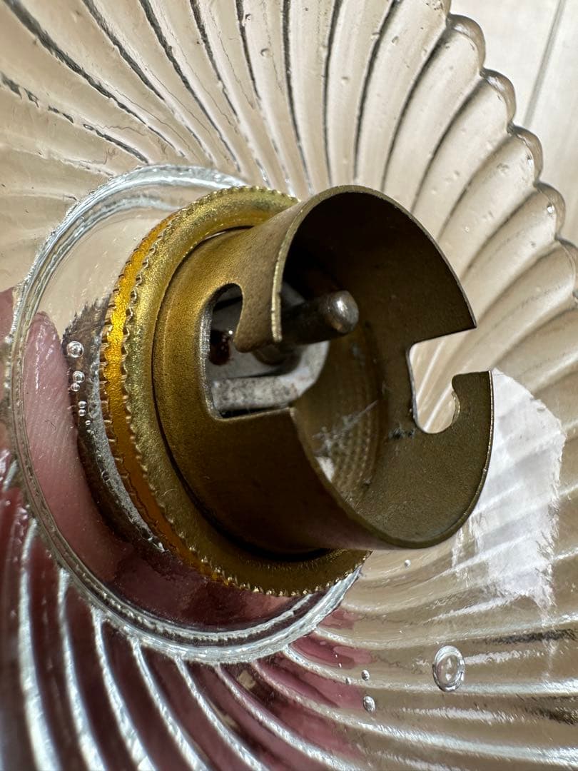 1920年代 フランス アンティーク 螺旋模様の可愛らしいアトリエランプ＊