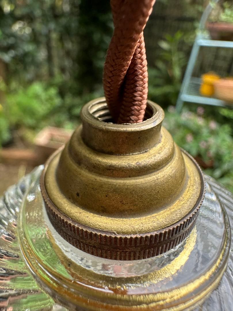 1920年代 フランス アンティーク 螺旋模様の可愛らしいアトリエランプ＊