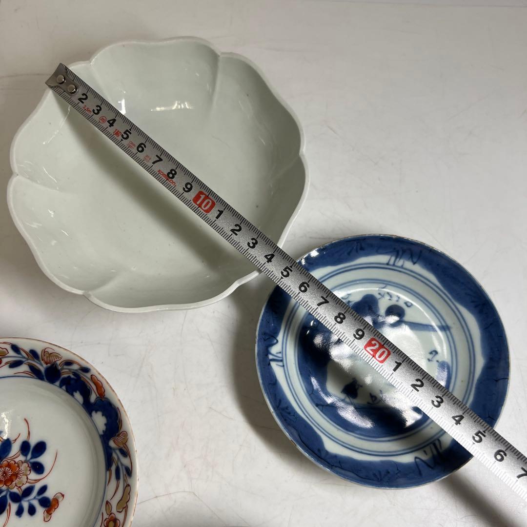 柿右衛門白磁、元禄伊万里、くらわんか、新渡皿等古い物4点東Y7-0723③タサチ