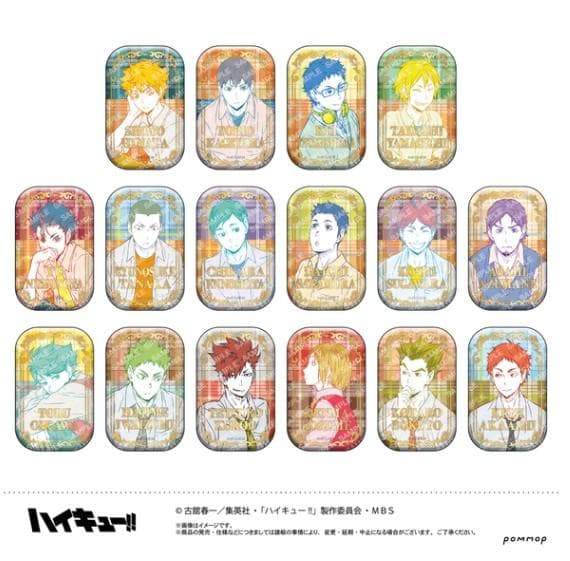 ハイキュー！！スクエア缶バッジ【BOX】（オフショット×カラー第一弾