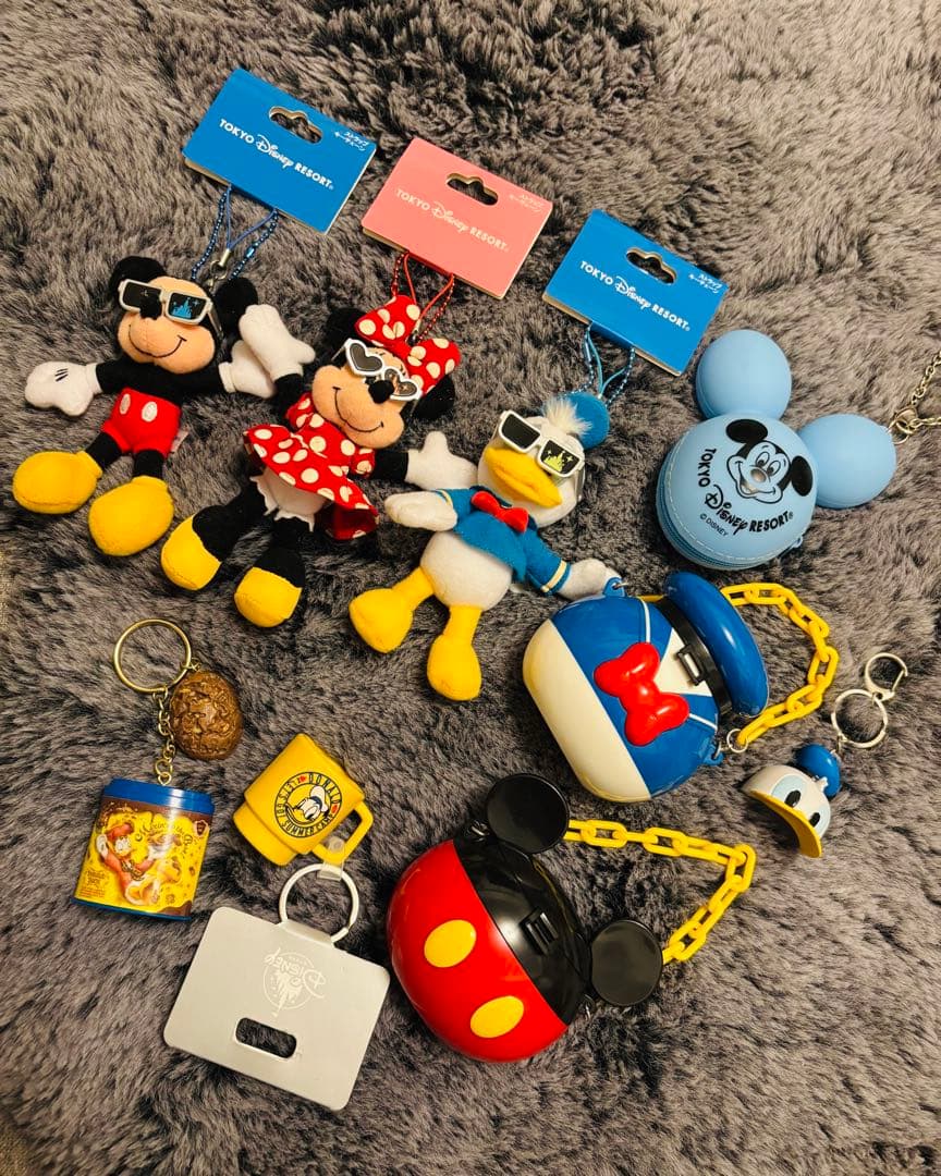 ディズニー　ぬいぐるみバッジ　キーホルダーセット