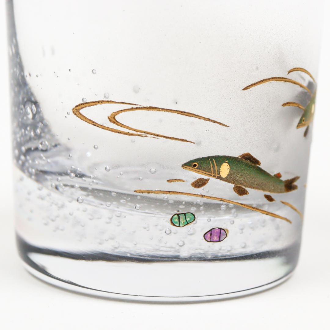 蓑輪一星 黒柿蓋 鮎蒔絵 硝子茶器 茶入れ 抹茶 共箱