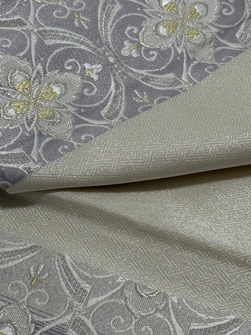 【新品未使用】 志都香織物　袋帯　西陣織　未仕立て　正絹　フォーマル　プラチナ箔