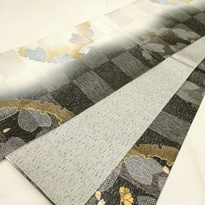 振袖セット 振袖フルセット 正絹振袖 駒刺繍 薔薇 銀通し 金銀系 黒紫青 66