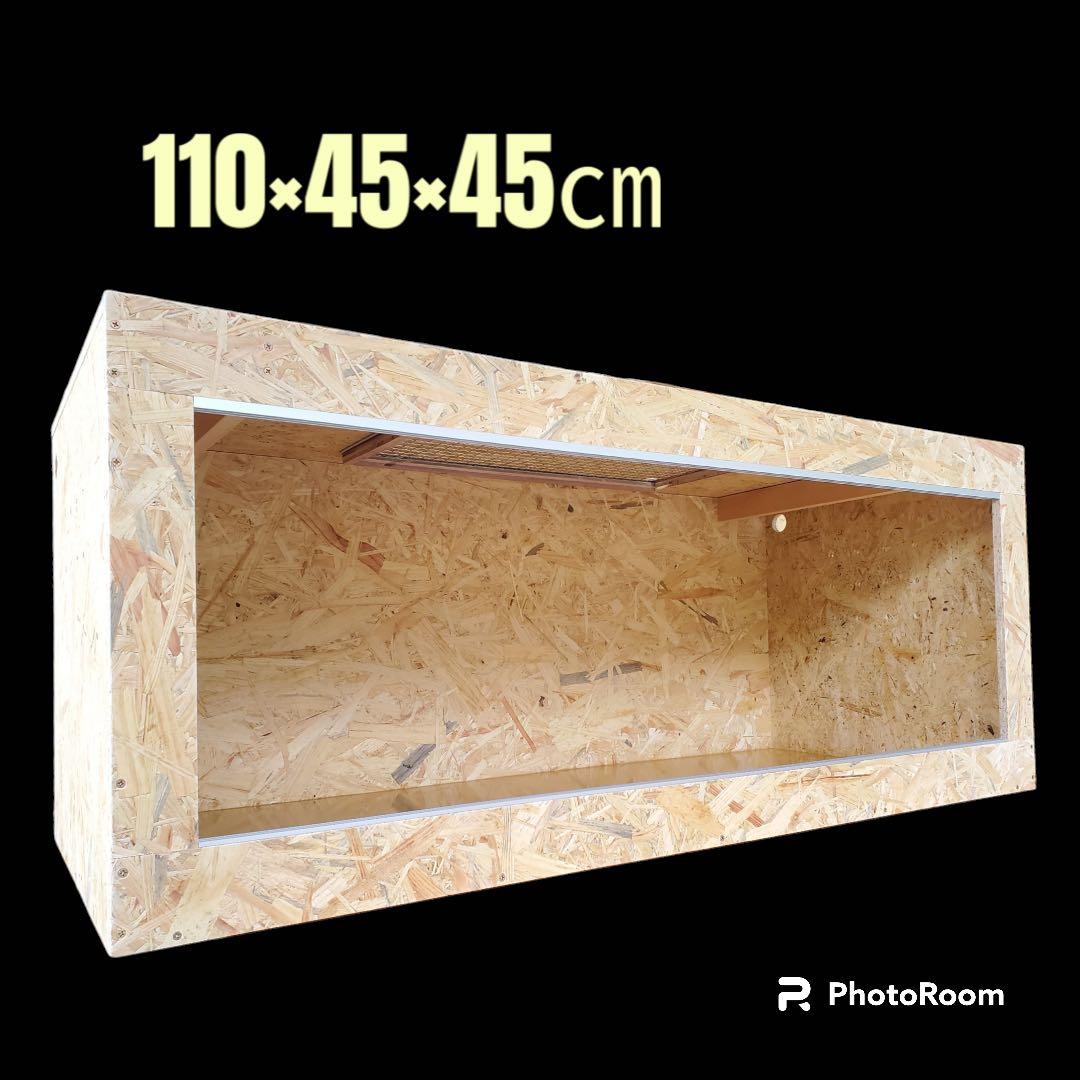 爬虫類ケージ　115×40×45 ガラス追加　金網②付木③