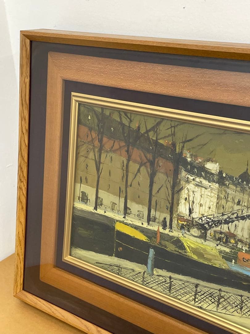 絵画 油絵 真作 若林茂佳 若林成佳 「サンマルタン運河」