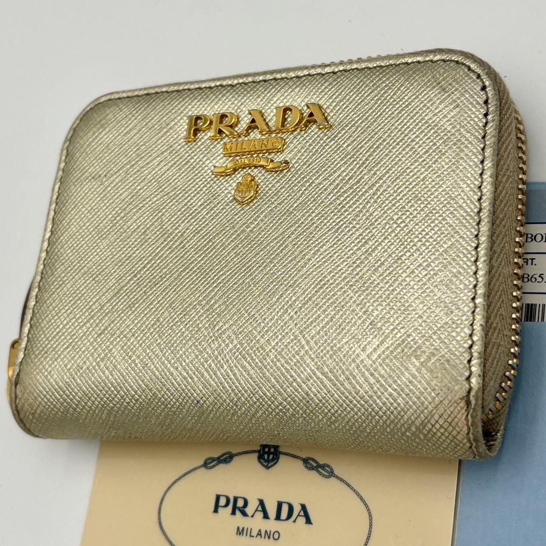 PRADA プラダ サフィアーノ　ゴールド 1MM268 折り財布　ミニ財布