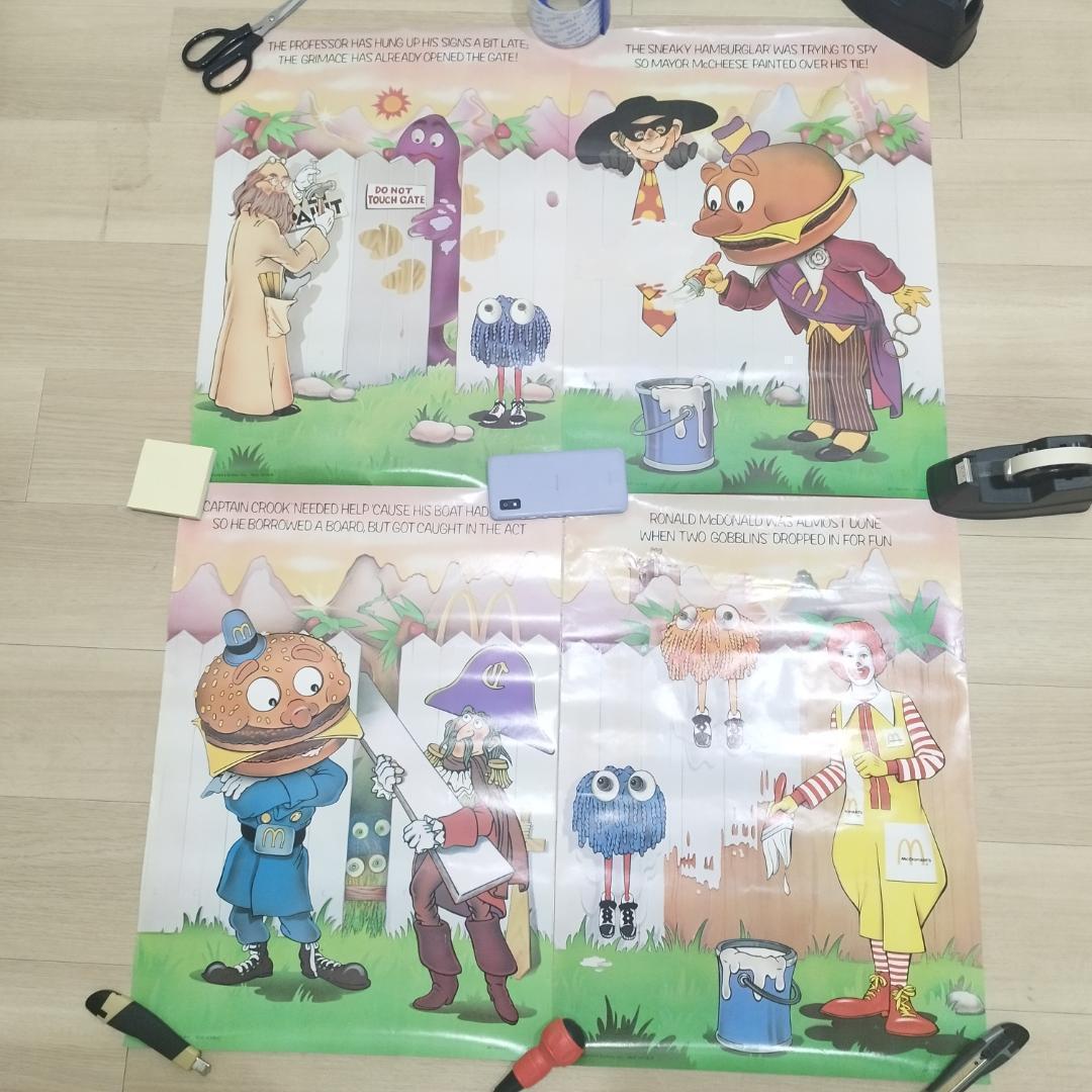 マクドナルドランド キャラクター ポスター 1976年 McDonal hE1T