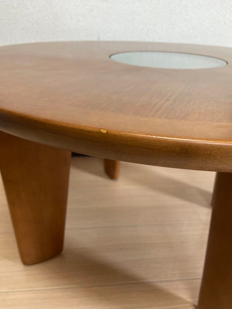 maruni マルニ木工　ちゃぶ台　ガラス　座卓　丸テーブル　円卓　サイド