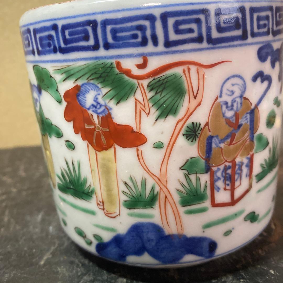 中国古玩　色絵人物図香炉A