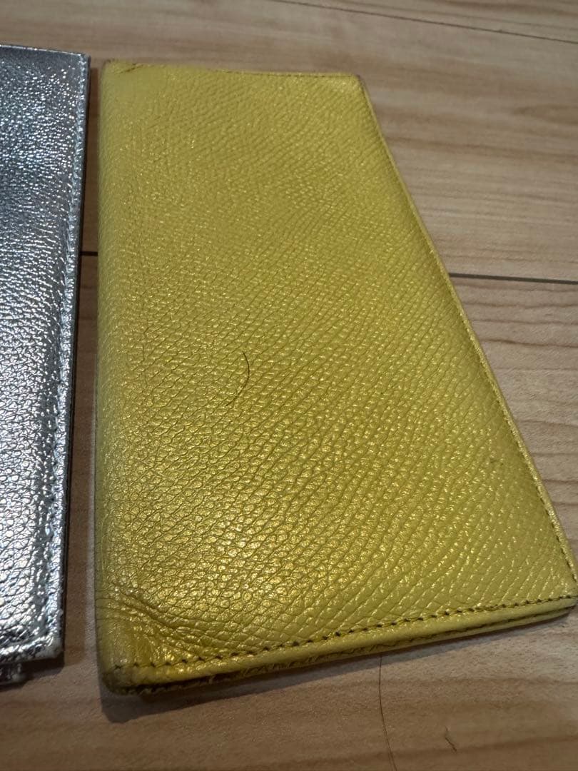 皇居　シルバー　限定 長財布 イエロー 金　黄色 　牛革　財布　風水　金運アップ