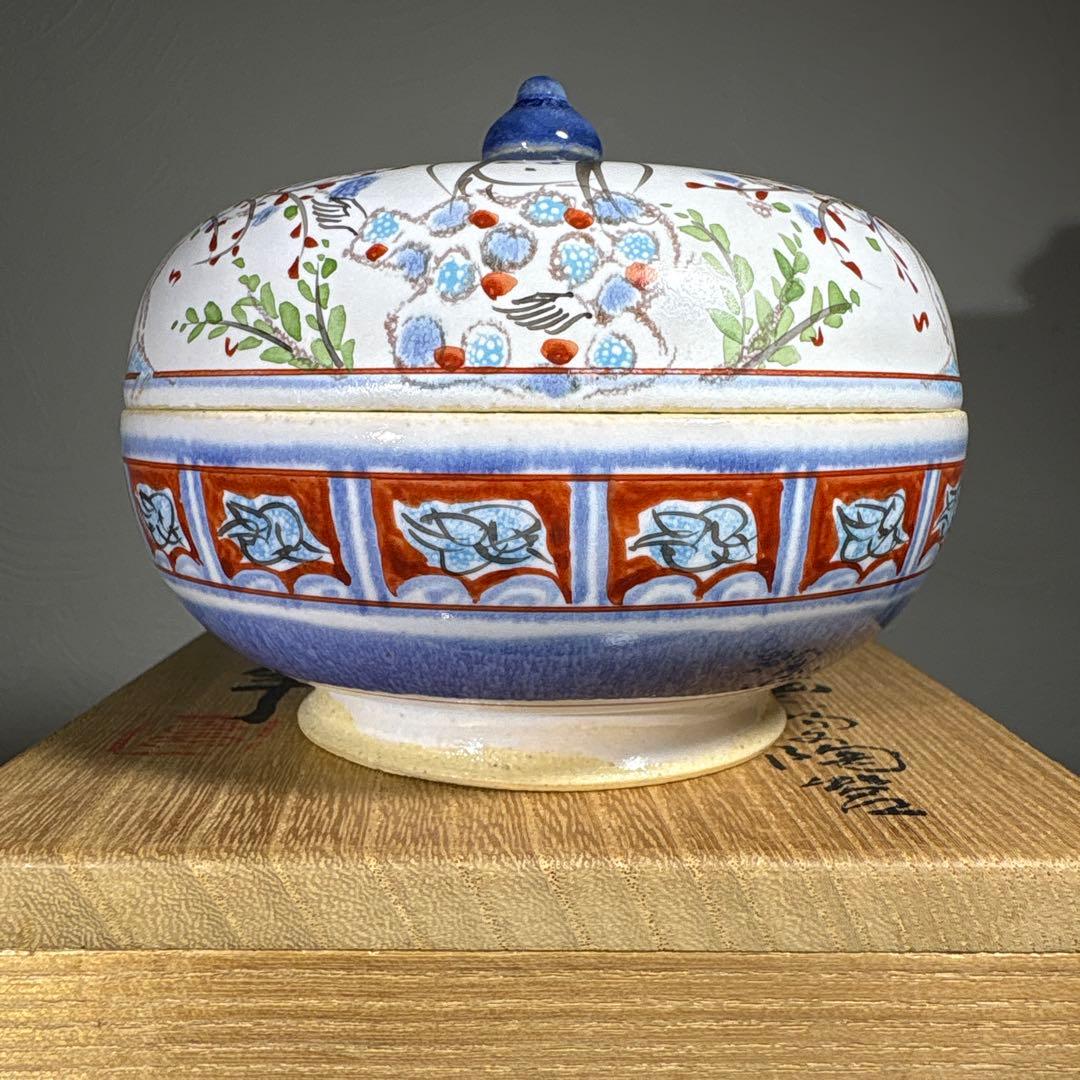 真作　人間国宝　加藤卓男　ペルシア色絵人物ノ陶器