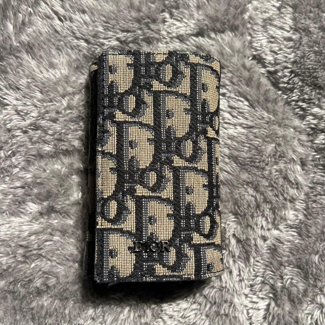 Dior モノグラムキーケース ベージュ/ブラック