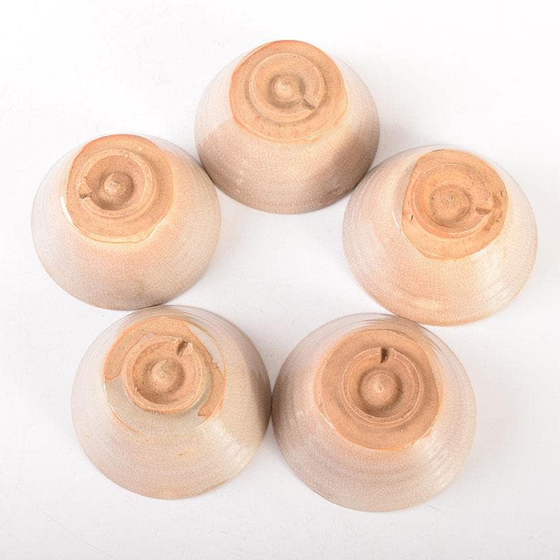 煎茶道具　瑞芝焼　阪上瑞雲作　辰砂　湯呑　5客　共箱　V　6873