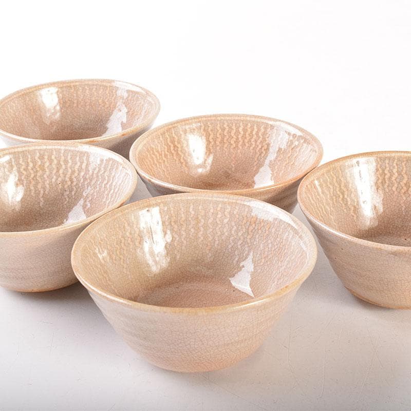 煎茶道具　瑞芝焼　阪上瑞雲作　辰砂　湯呑　5客　共箱　V　6873