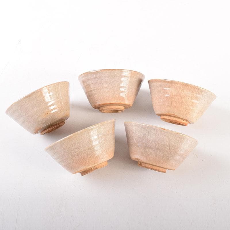 煎茶道具　瑞芝焼　阪上瑞雲作　辰砂　湯呑　5客　共箱　V　6873