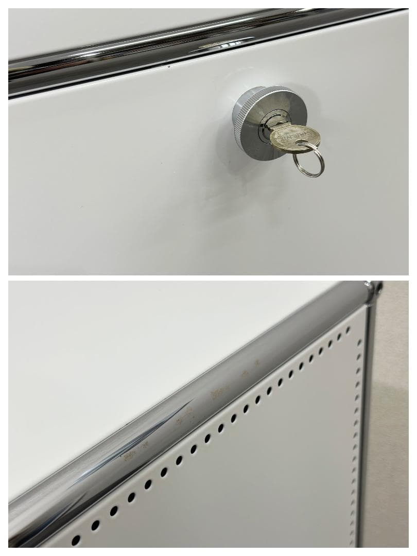 正規品■USMハラー■キャビネット　1列2段　白　鍵つき　パーソナルロッカー