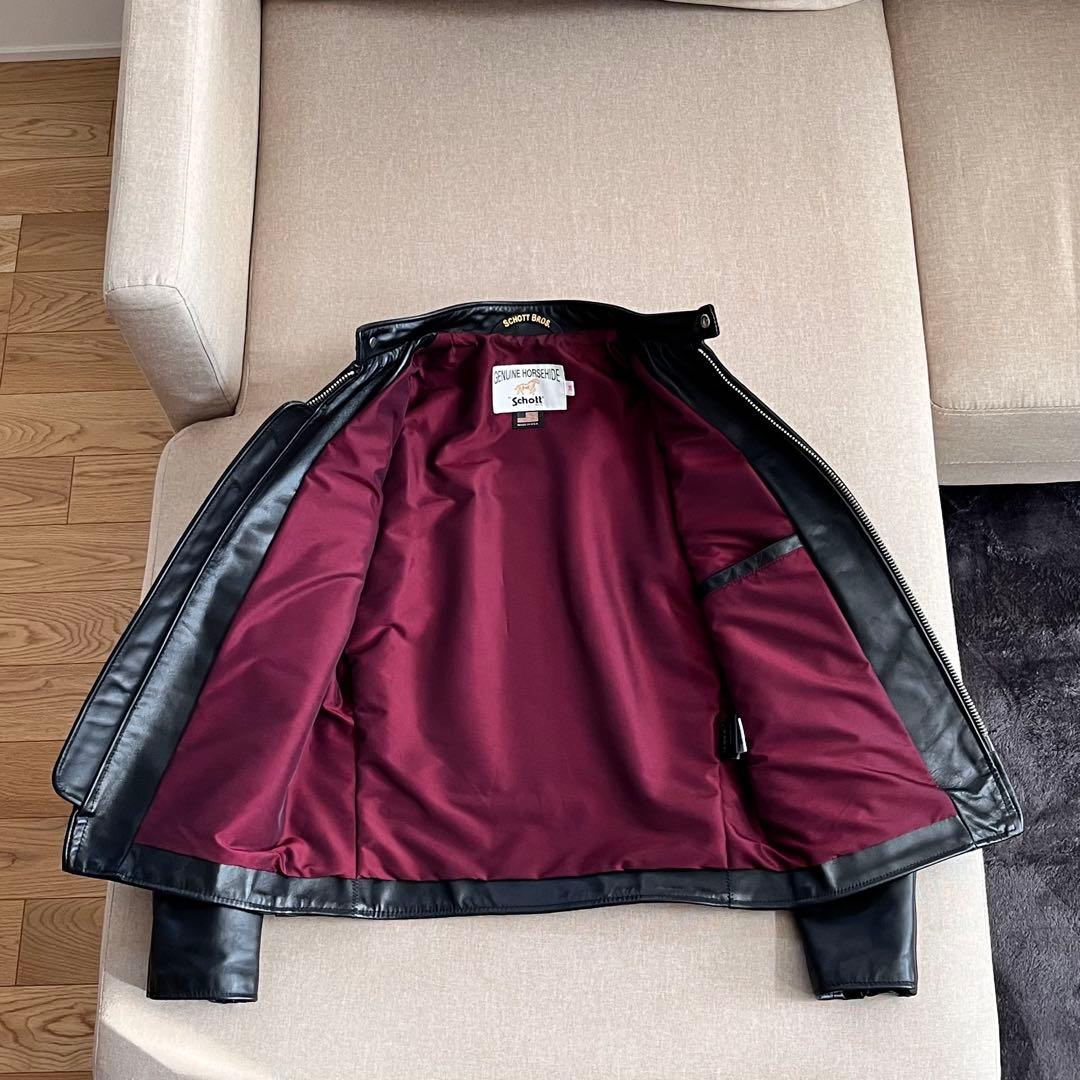 美品！36 Schott 641XXHホースハイド 家着用のみシングルライダース