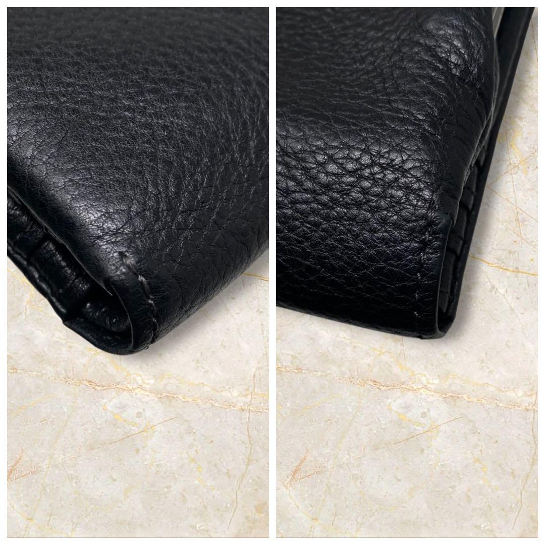 土屋鞄 トーンオイルヌメ がま口ポケット財布 ブラック 財布 がま口 黒