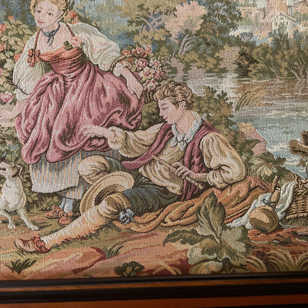 刺繍アート メルヘン調 大型インテリア壁掛け 木枠額装仕立て