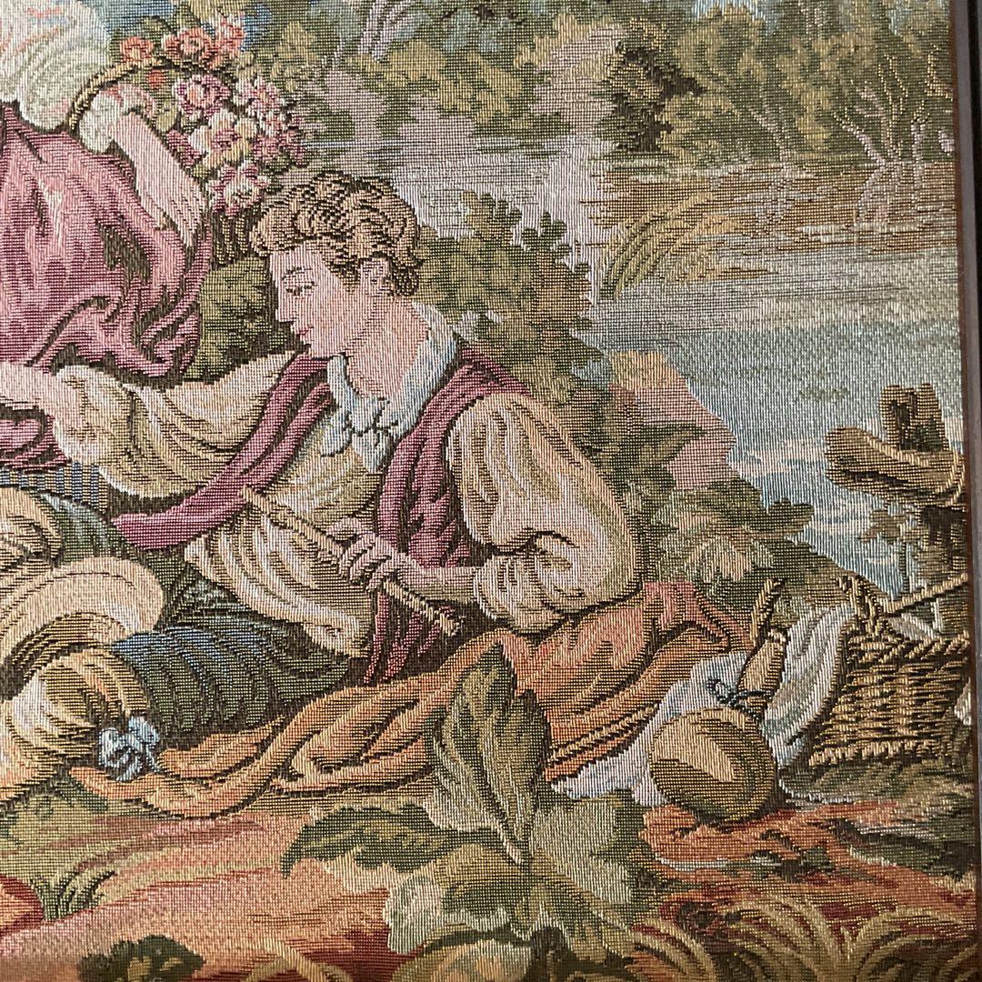 刺繍アート メルヘン調 大型インテリア壁掛け 木枠額装仕立て