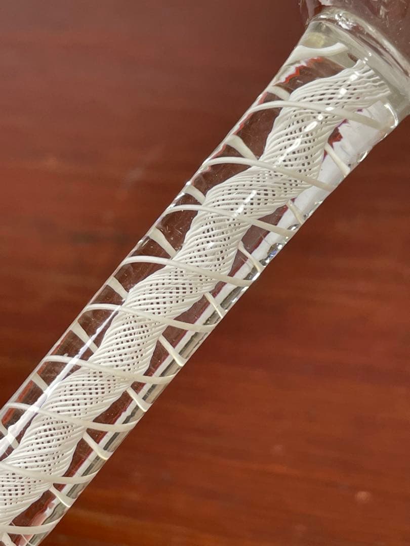 エアーツイストグラス　イギリス　エアーツイストステムグラス オペークツイスト