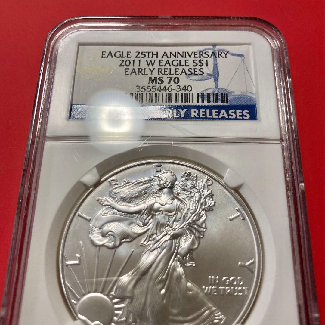 「訳あり」NGC MS70 2011 イーグル銀貨 EARLY RELEASES