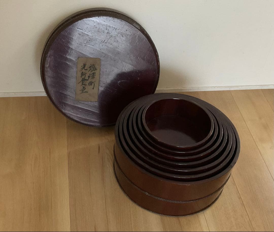 曲げわっぱ　漆器　入れ子　七子入れ　銅線巻き　お櫃　民芸