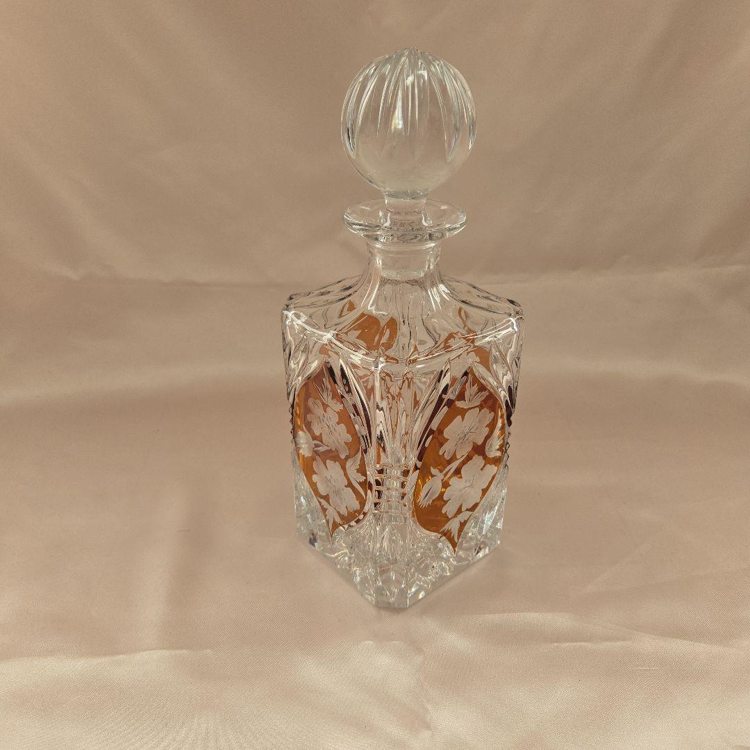 ウイスキーの空瓶空箱 セット ボヘミアンクリスタルデキャンタ付き