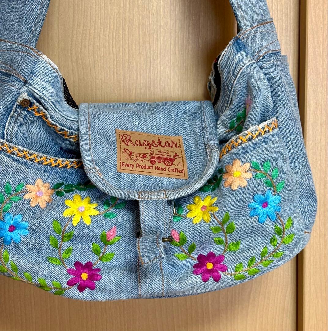 Ragstar 刺繍入りデニムキャリーバッグ