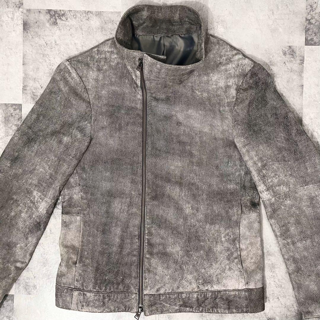 COMME CA MEN レザー ブルゾン ジャケット デニム デザイン 羊革
