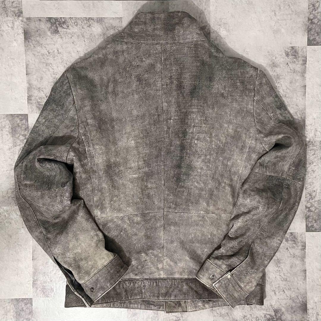 COMME CA MEN レザー ブルゾン ジャケット デニム デザイン 羊革